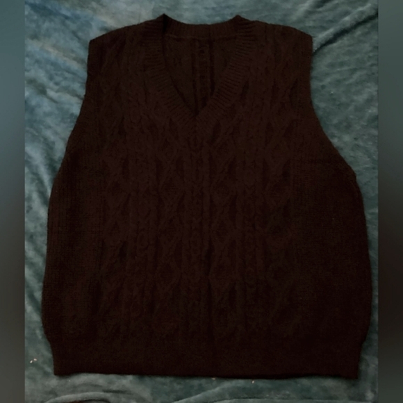 Mens V-Neck Knitted Sweater Sleeveless Pullover Knitwear Vest  - Picture 7 of 7